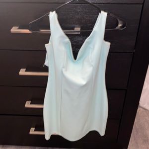 teal mini off shoulder dress! super cute!